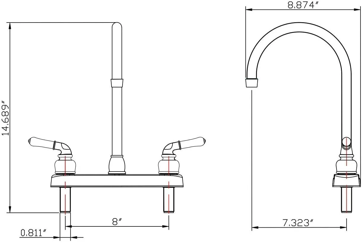 Elegant J-Spout RV Kitchen Fau